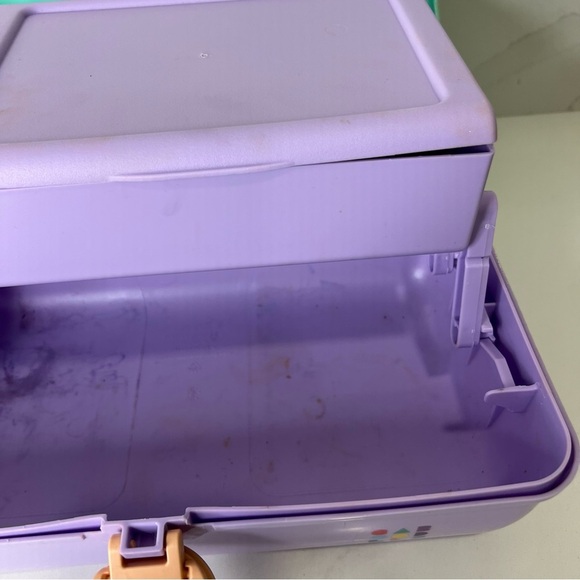 Vintage Caboodles Plastic Organizer Case Green Purple Retro Design Made … - Picture 11 of 12
